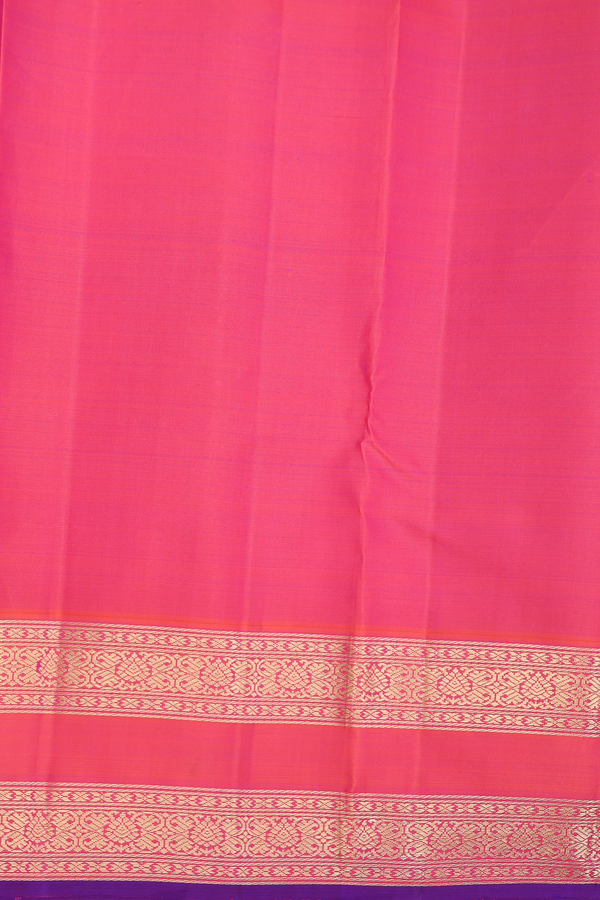 Kanchipuram Silk Saree In Purple With Zari Buttas