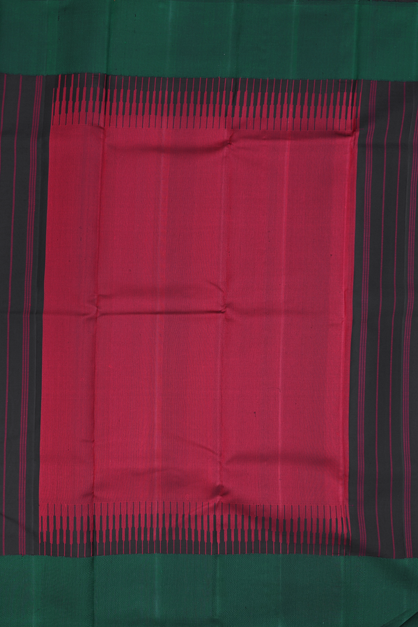 Kanchipuram Silk Saree In Black With Stripes Design