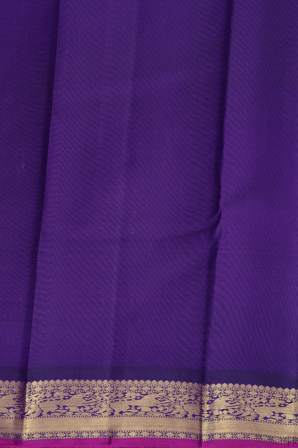 Kanchipuram Silk Saree In Parrot Green With Rudraksh Buttas