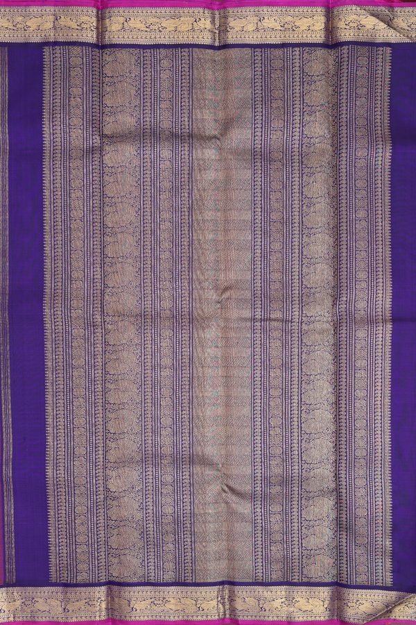Kanchipuram Silk Saree In Spiced Orange With Zari Buttas
