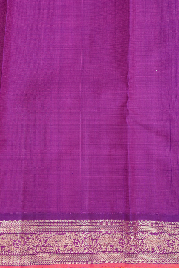 Kanchipuram Silk Saree In Dual Tone With Floral Buttas