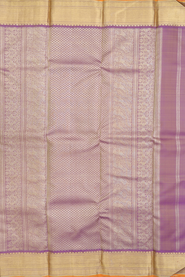 Kanchipuram Silk Saree In Sunflower Yellow With Chakram Buttas