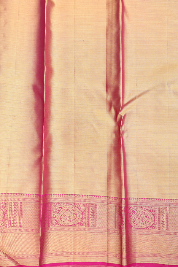 Kanchipuram Silk Saree In Tissue Pink With Floral Design