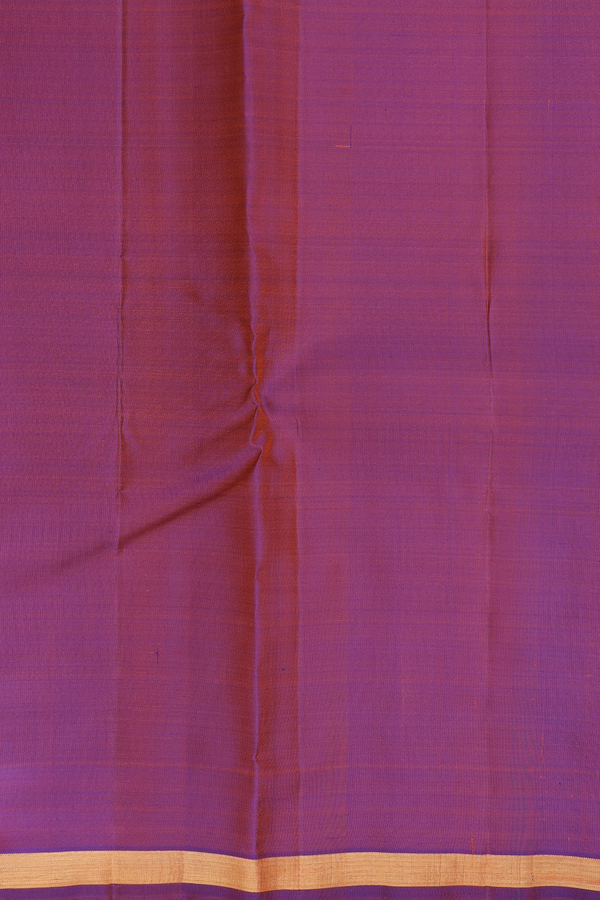 Kanchipuram Silk Saree In Coral Orange With Zari Buttas