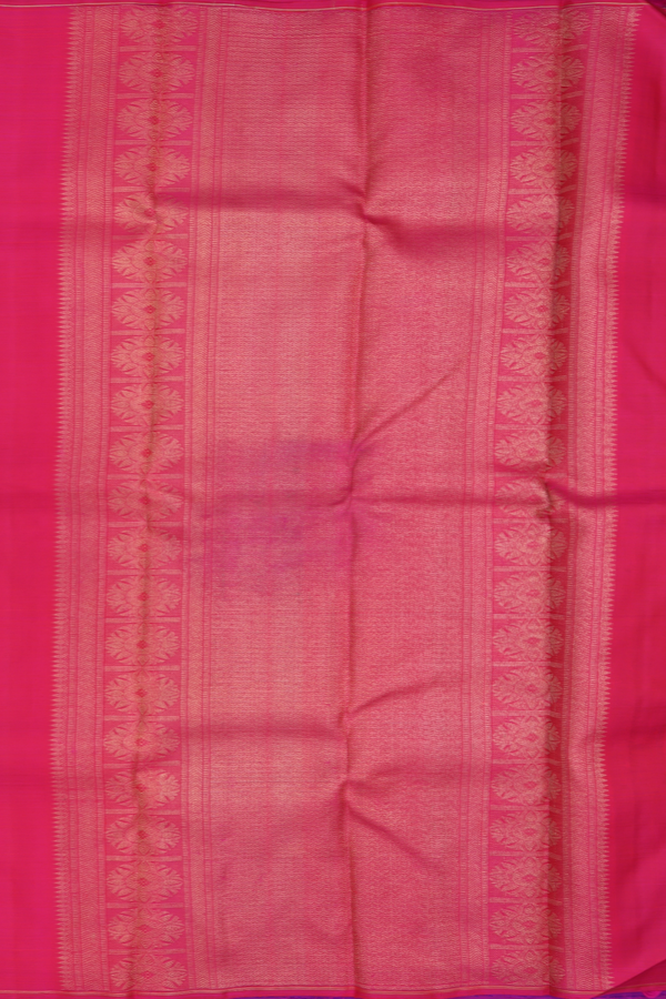 Kanchipuram Silk Saree In Purple With Peacock Chakram Buttas