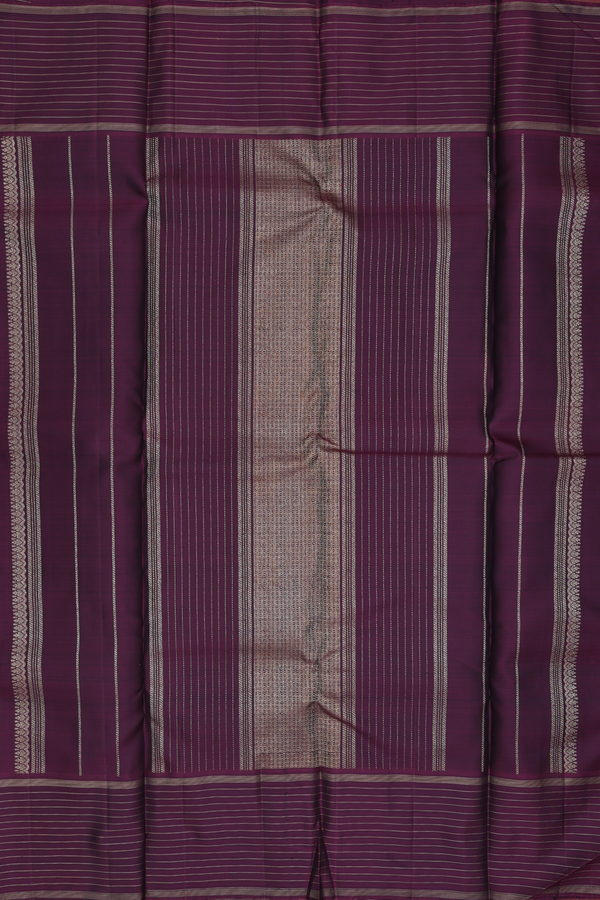 Kanchipuram Silk Saree In Grey With Zari Buttas