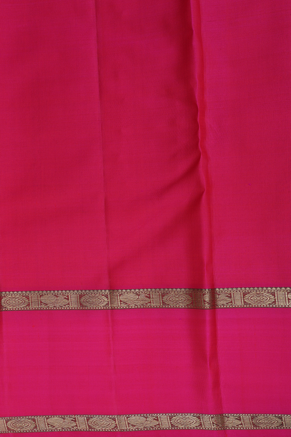 Kanchipuram Silk Saree In Maroon With Checks Design