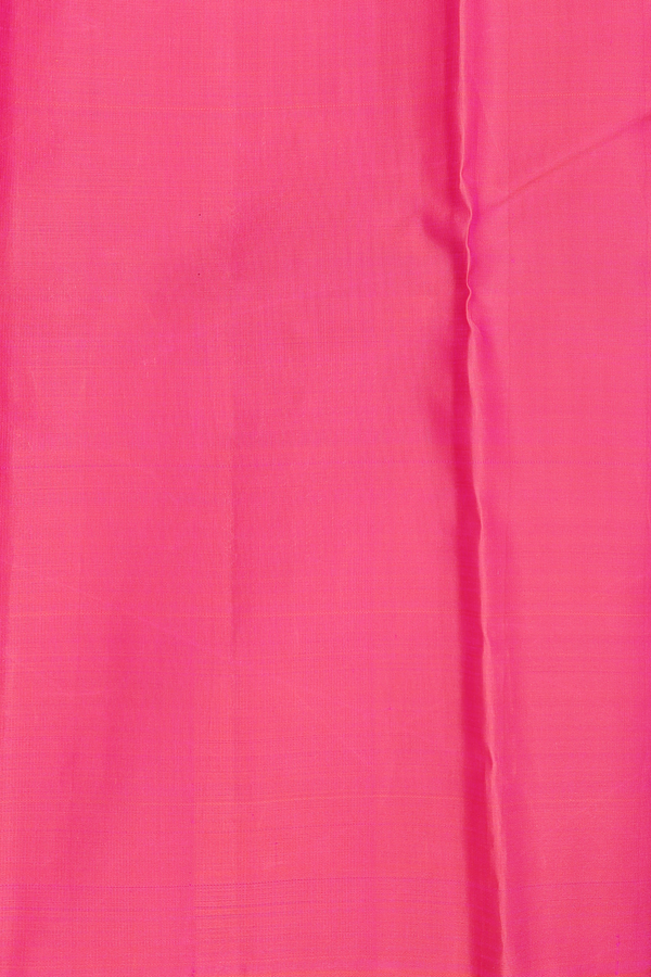 Kanchipuram Silk Saree In Coral Pink With Stripes Design