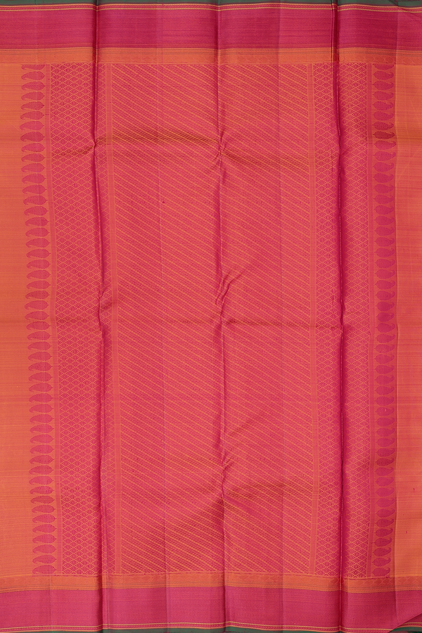 Kanchipuram Silk Saree In Dark Pink With Jacquard Pattern