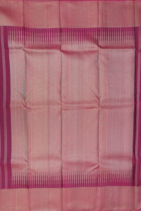 Kanchipuram Silk Saree In Maroon With Checks Design