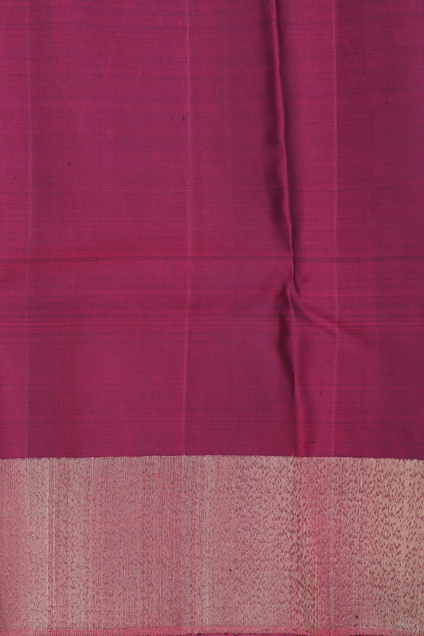 Kanchipuram Silk Saree In Maroon With Checks Design