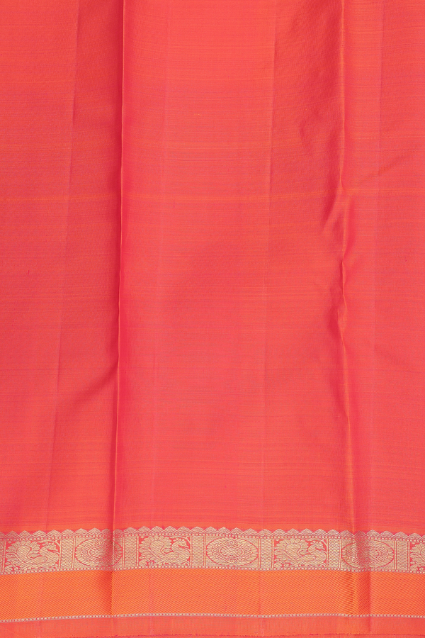Kanchipuram Silk Saree In Rani Pink With Chevron Design
