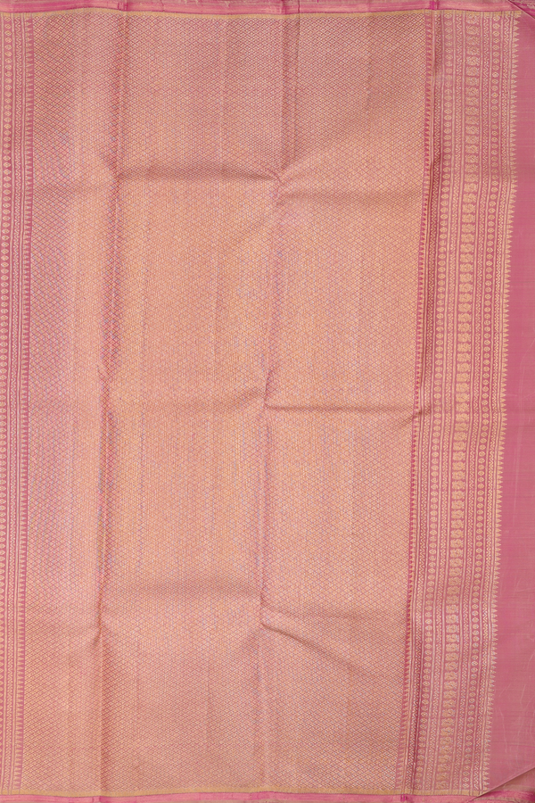 Kanchipuram Silk Saree In Dusty Pink With Stripes Design