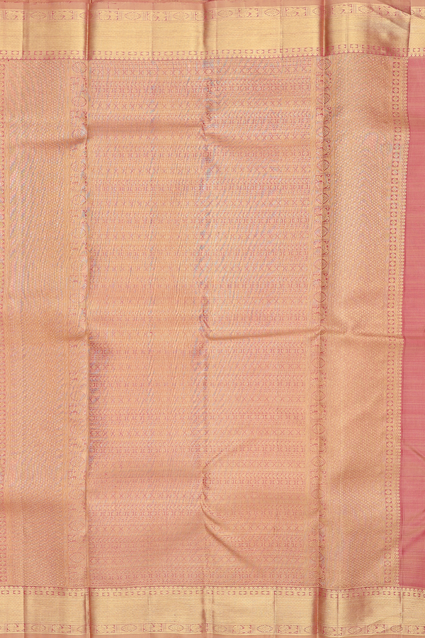 Kanchipuram Silk Saree In Dusty Rose With Jacquard Pattern