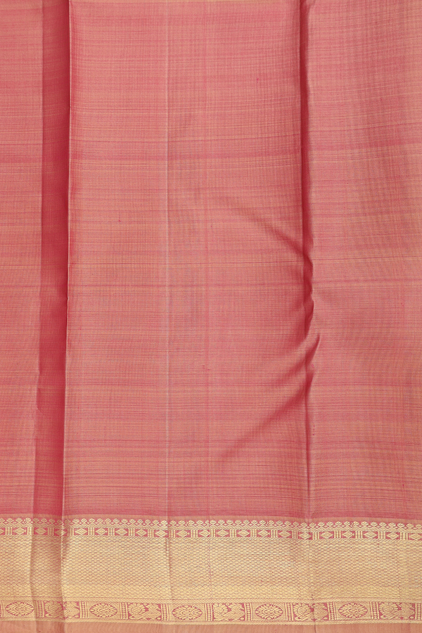 Kanchipuram Silk Saree In Dusty Rose With Jacquard Pattern