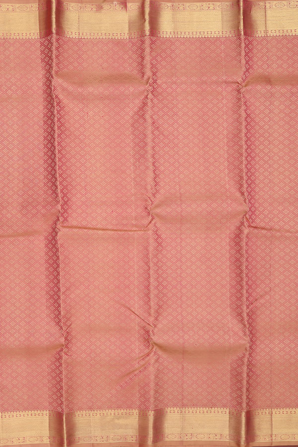 Kanchipuram Silk Saree In Dusty Rose With Jacquard Pattern