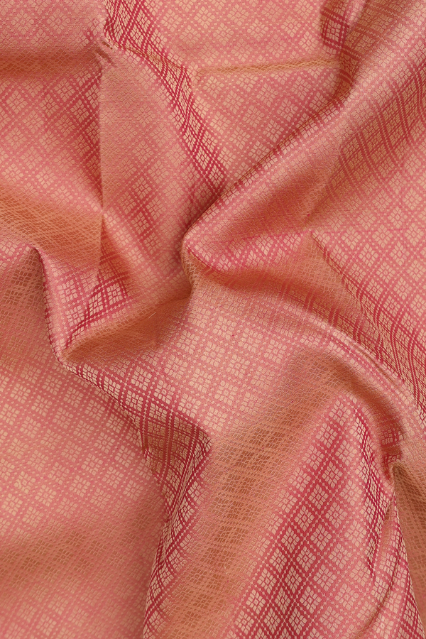 Kanchipuram Silk Saree In Dusty Rose With Jacquard Pattern