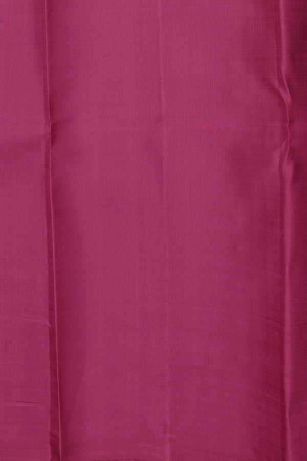 Kanchipuram Silk Saree In Navy Blue With Threadwork Buttas