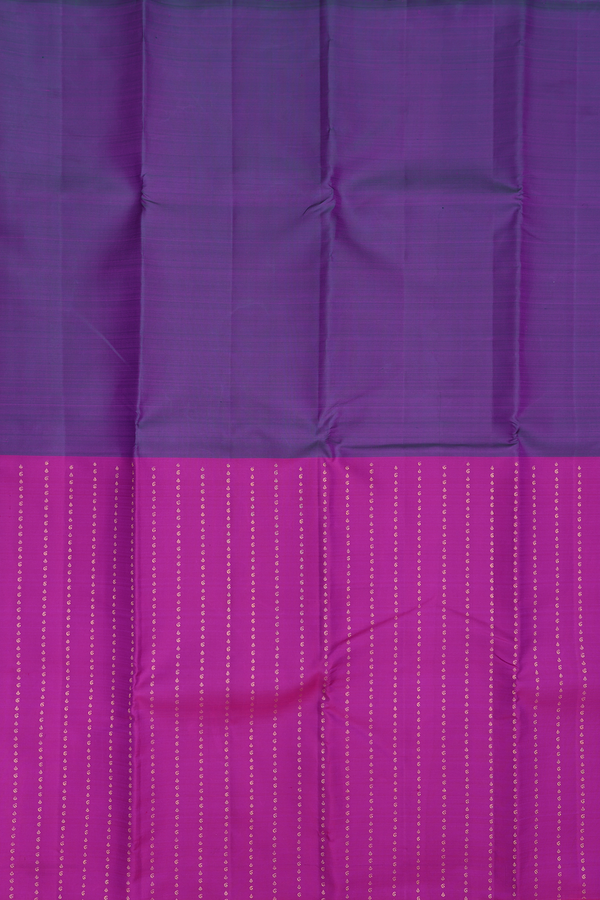 Kanchipuram Silk Saree Purple And Dual Tone With Half And Half