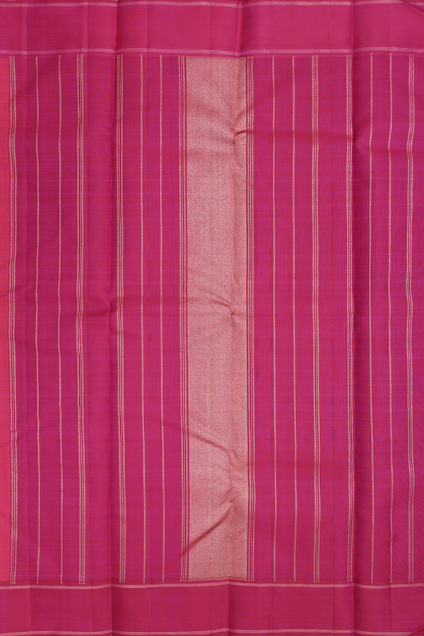 Kanchipuram Silk Saree In Pink With Checks Design