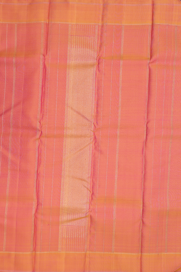Kanchipuram Silk Saree In Dark Pink With Checks Design