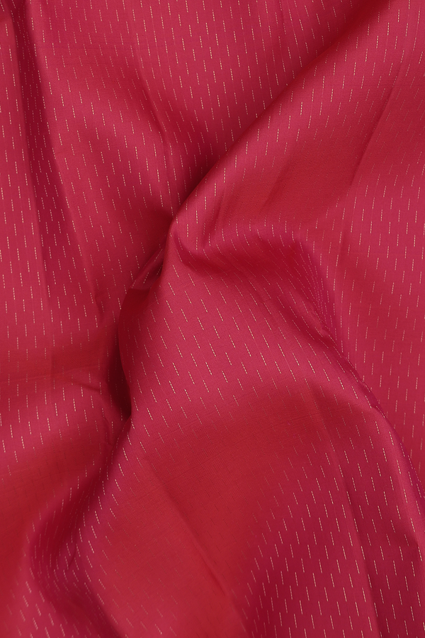 Kanchipuram Silk Saree In Reddish Pink With Stripes Design