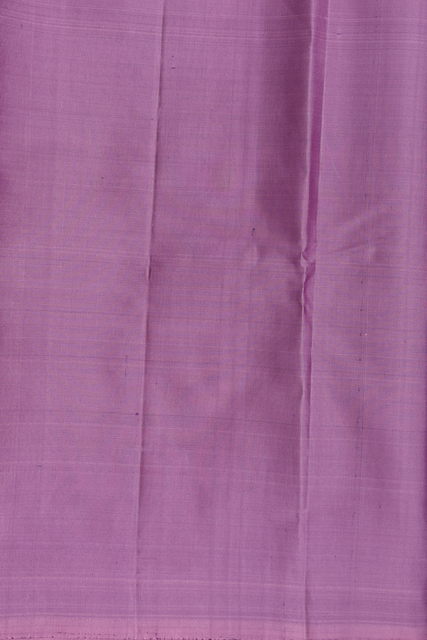 Kanchipuram Silk Saree In Dusty Lavender With Stripes Design