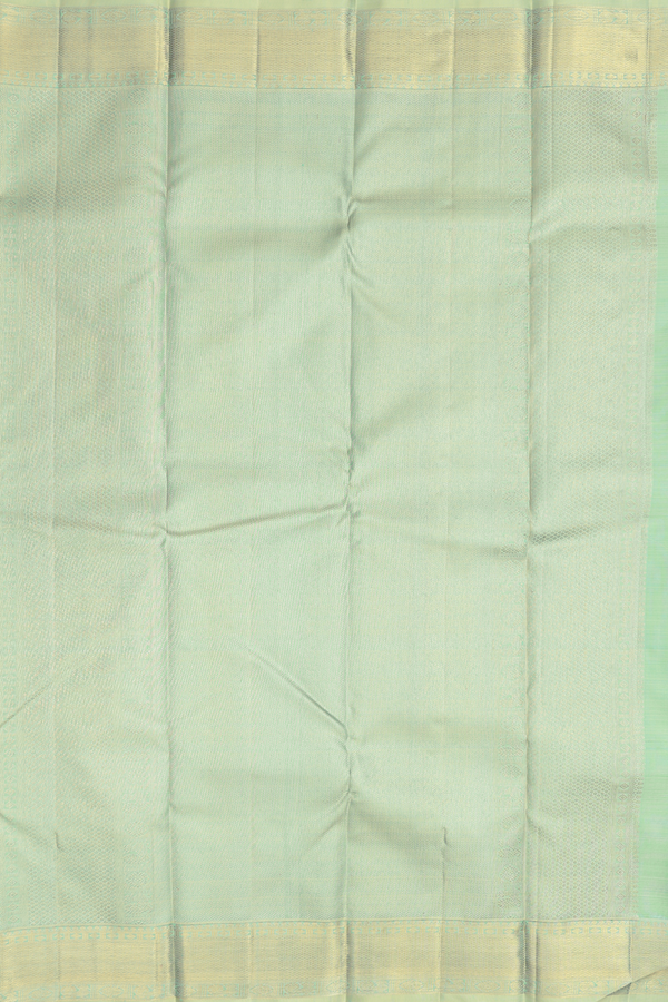 Kanchipuram Silk Saree In Mint Green With Jacquard Pattern