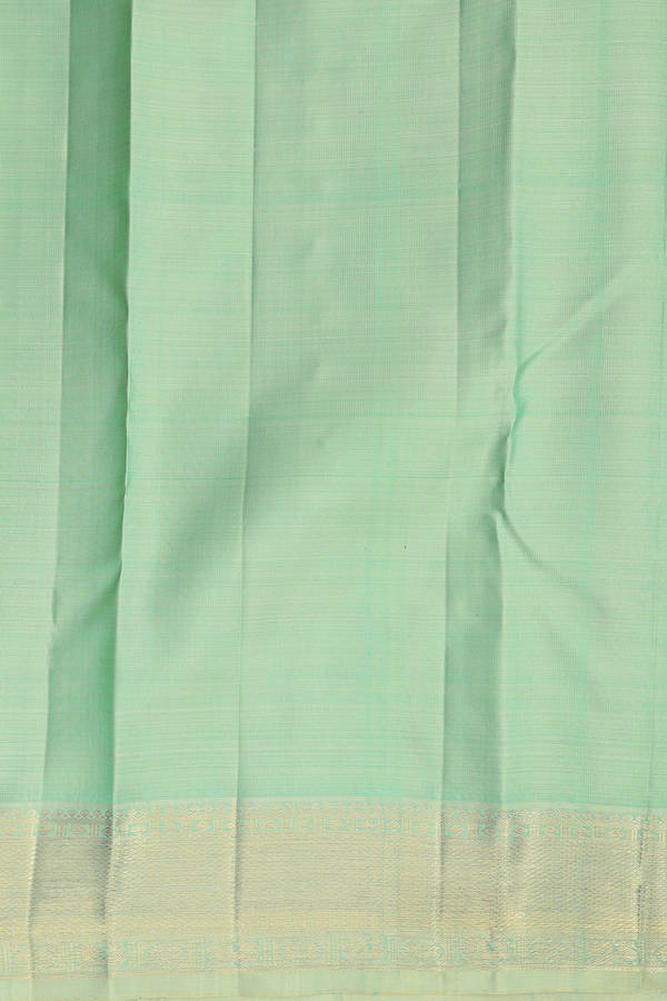Kanchipuram Silk Saree In Mint Green With Jacquard Pattern