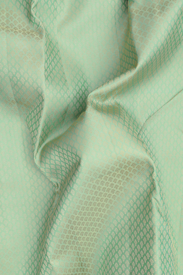 Kanchipuram Silk Saree In Mint Green With Jacquard Pattern