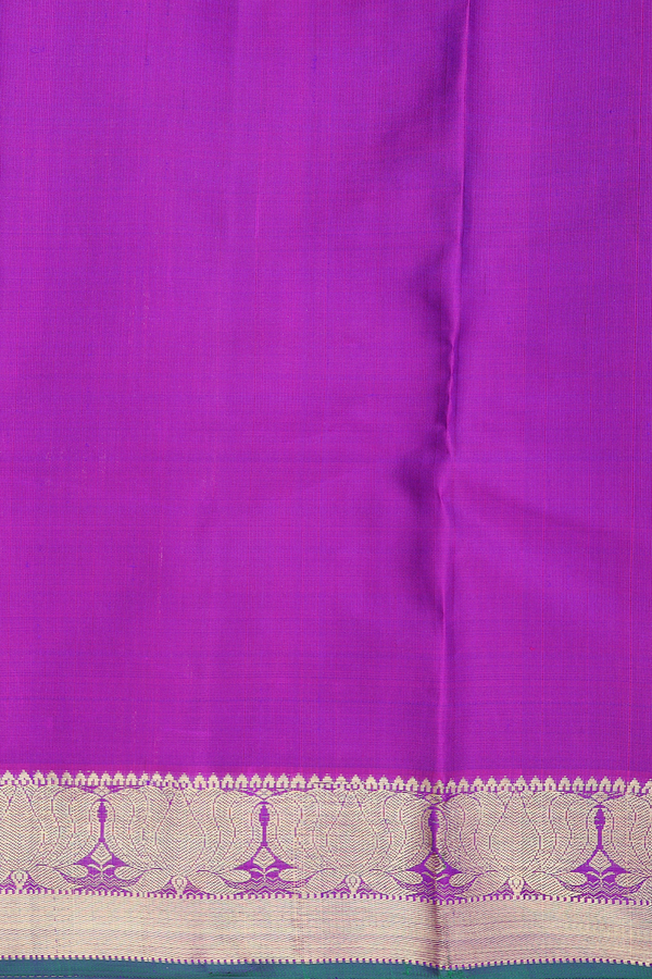 Kanchipuram Silk Saree In Cobalt Blue With Jacquard Pattern