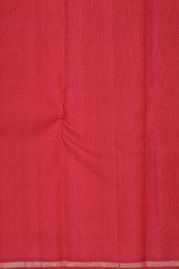 Kanchipuram Silk Saree In Red With Threadwork Design