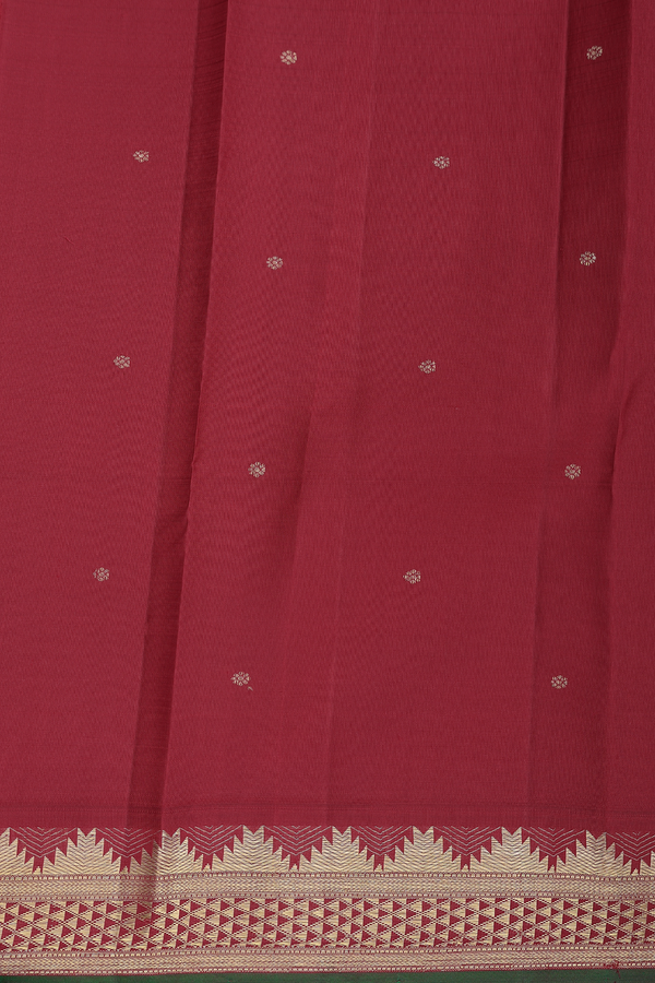 Kanchipuram Silk Saree In Honey Yellow With Peacock Buttas