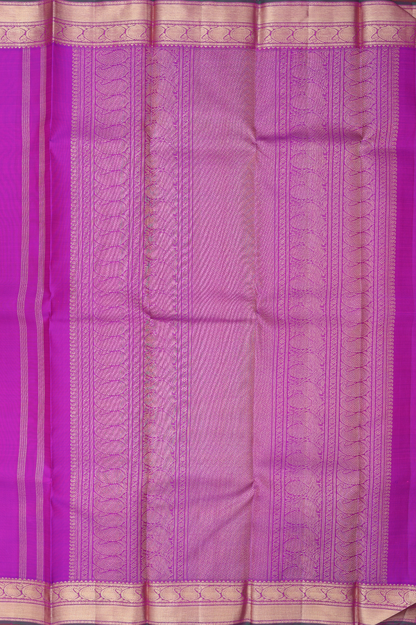 Kanchipuram Silk Saree In Purple Rose With Paisley Buttas