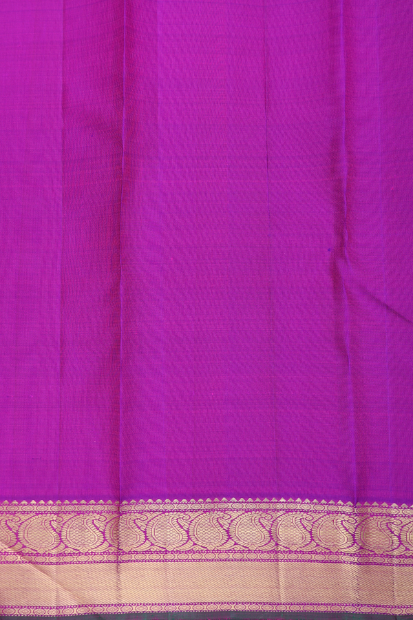 Kanchipuram Silk Saree In Purple Rose With Paisley Buttas