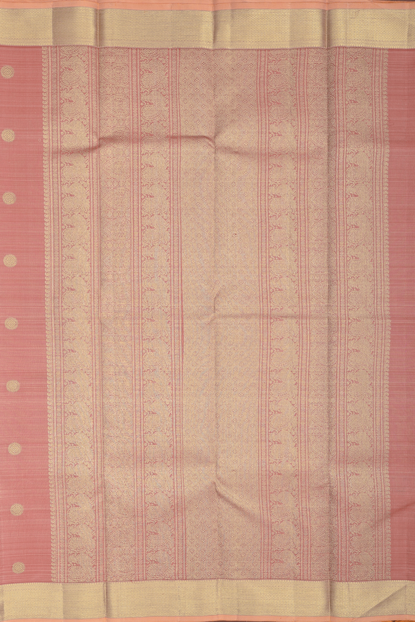 Kanchipuram Silk Saree In Dusty Pink With Iruthalai Pakshi