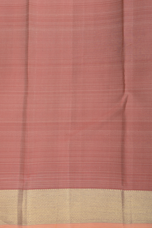 Kanchipuram Silk Saree In Dusty Pink With Iruthalai Pakshi