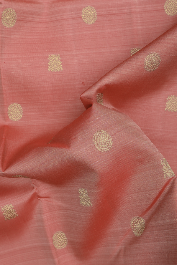 Kanchipuram Silk Saree In Dusty Pink With Iruthalai Pakshi