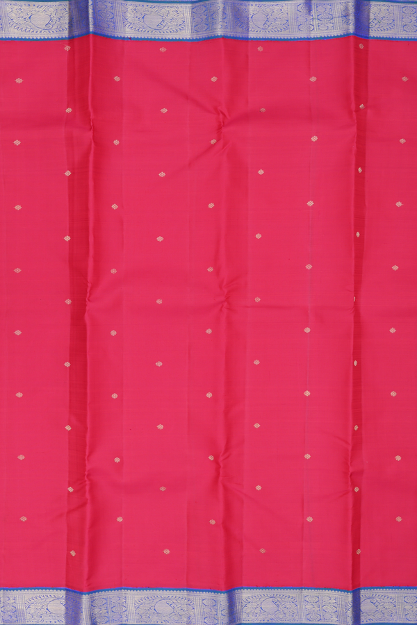 Kanchipuram Silk Saree In Red With Floral Buttis