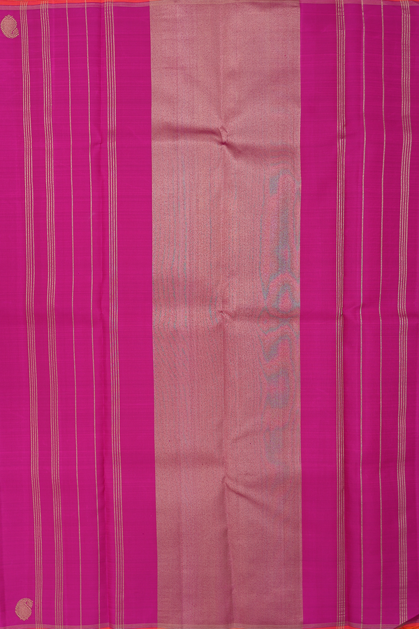 Kanchipuram Silk Saree In Magenta With Paisley Border