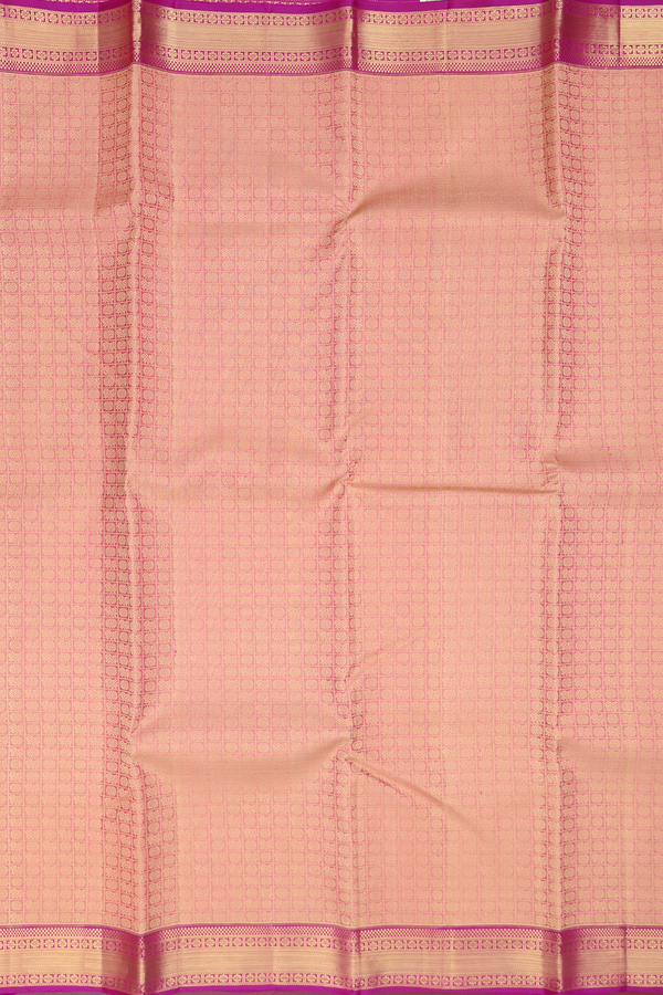 Kanchipuram Silk Saree In Dusty Pink With Jacquard Pattern