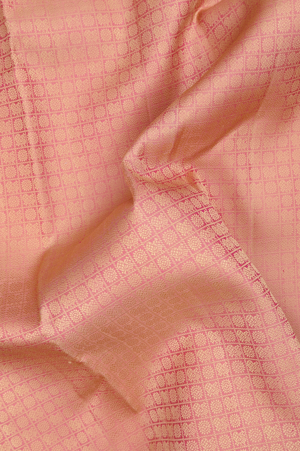 Kanchipuram Silk Saree In Dusty Pink With Jacquard Pattern