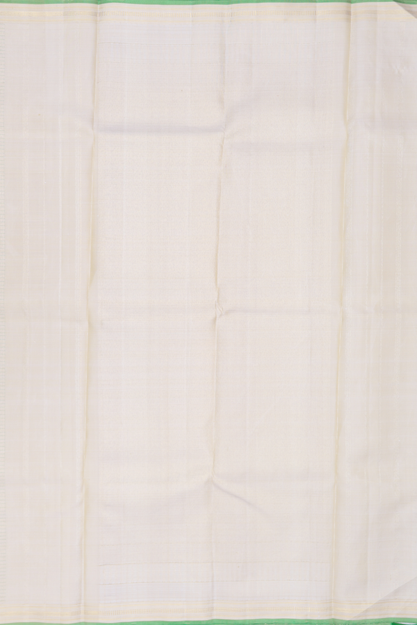 Kanchipuram Silk Saree In Pastel Khaki With Checks Design
