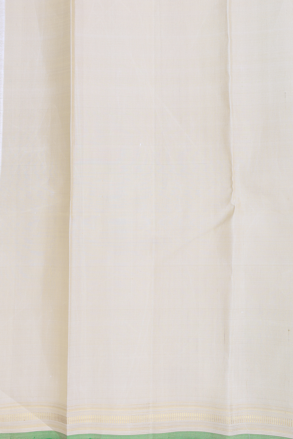 Kanchipuram Silk Saree In Pastel Khaki With Checks Design