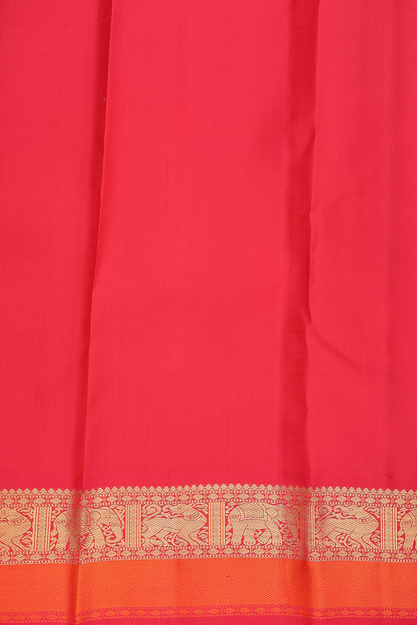 Kanchipuram Silk Saree In Royal Purple With Peacock Buttas
