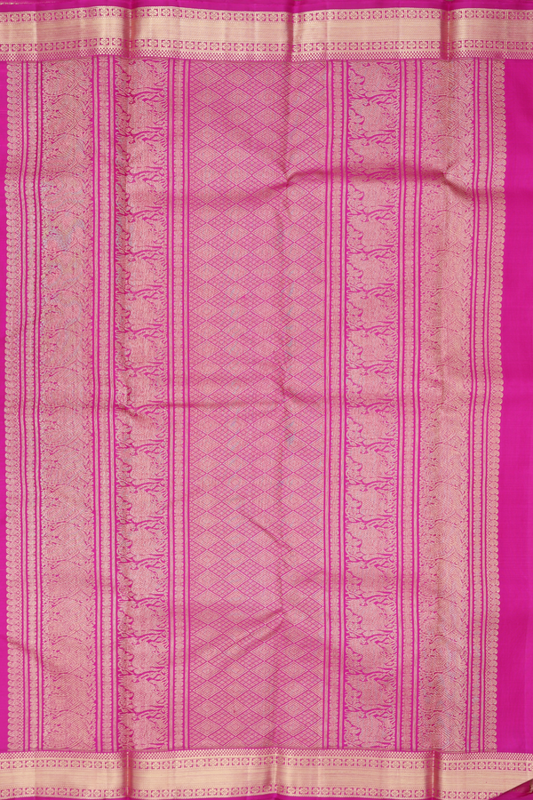 Kanchipuram Silk Saree In Dusty Pink With Jacquard Pattern