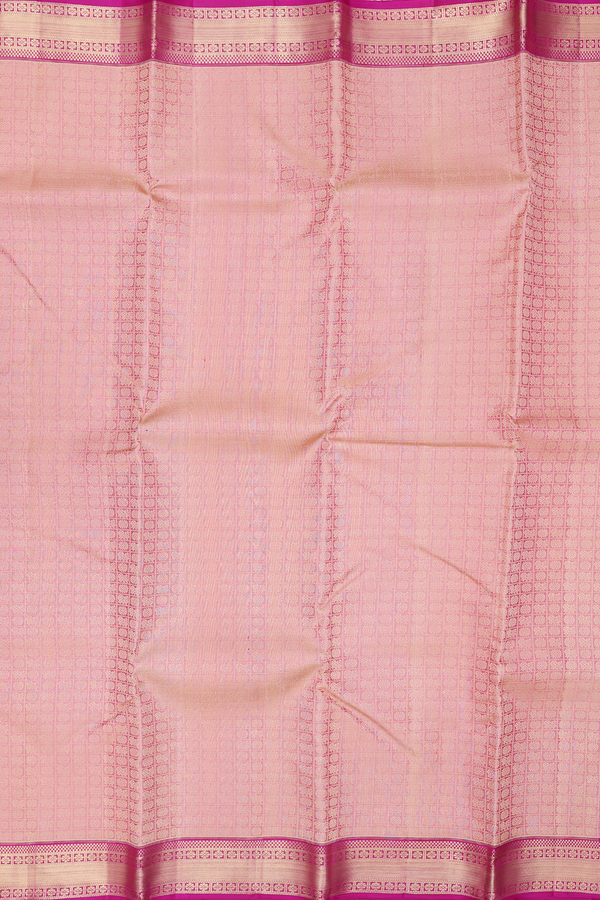 Kanchipuram Silk Saree In Dusty Pink With Jacquard Pattern