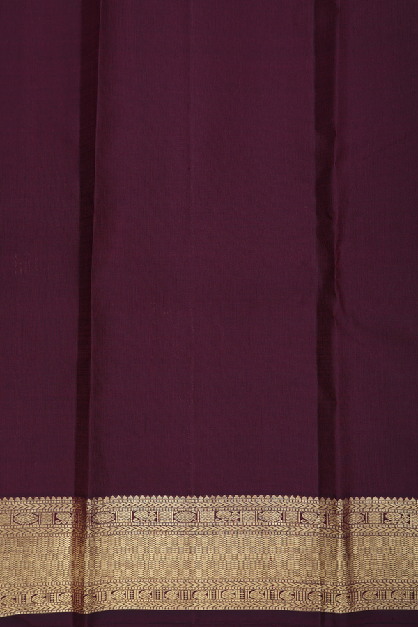 Kanchipuram Silk Saree In Coffee Brown With Zari Buttas