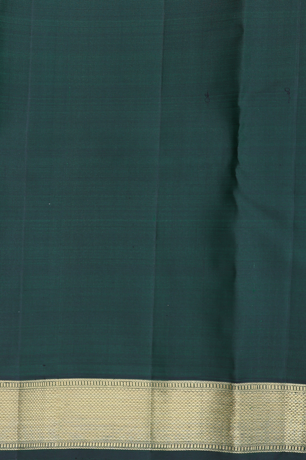 Kanchipuram Silk Saree In Forest Green With Parrot Motifs