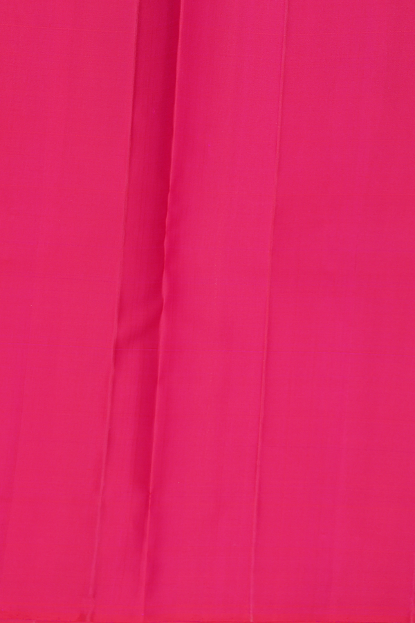 Kanchipuram Silk Saree In Rani Pink Along Stripes With Buttas